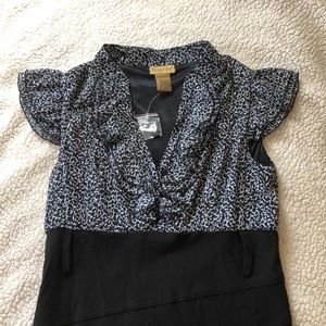 Black and white cheetah print pencil dress